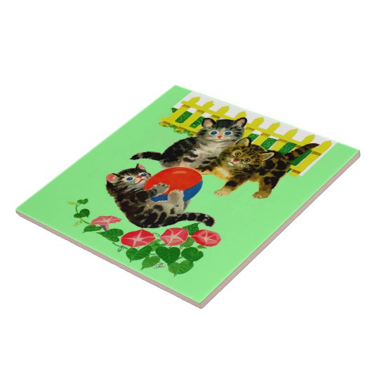 Carreau trois petits chatons (Côté)