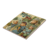 Carreau Trois Petits Cochons Conte de Fées Vintage (Côté)