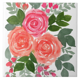 CARREAU TROIS ROSES