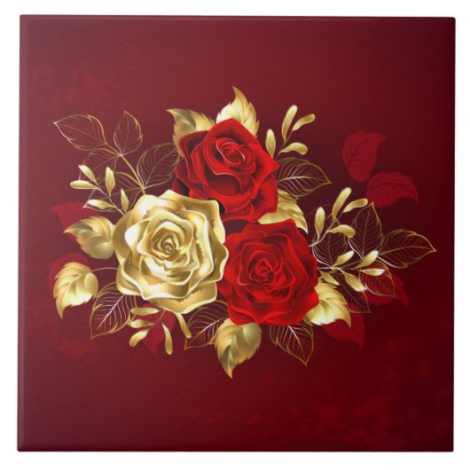 Carreau Trois Roses de bijoux (Devant)