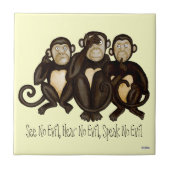 Carreau Trois singes sages (Devant)
