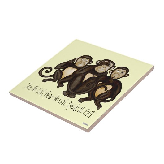 Carreau Trois singes sages (Côté)