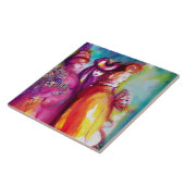 Carreau TROISIÈME MASQUE Mascarade vénitienne Aquarelle (Côté)