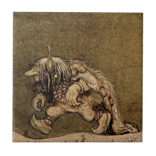 Carreau "Troll de ferme" par l'artiste suédois John Bauer