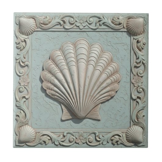 Carreau Trompe L'oeil Marine Life Clam Shell ID1190d (Devant)