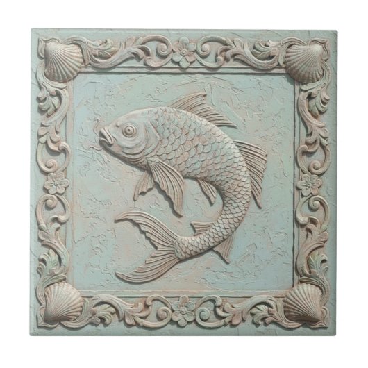Carreau Trompe L'oeil Marine Life Fish ID1190f (Devant)