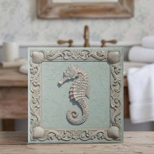 Carreau Trompe L'oeil Marine Life Seahorse ID1190g