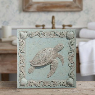 Carreau Trompe L'oeil Vie Marine Tortue ID1190i