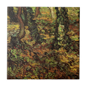 Carreau Troncs d'arbres avec Ivy par Vincent van Gogh