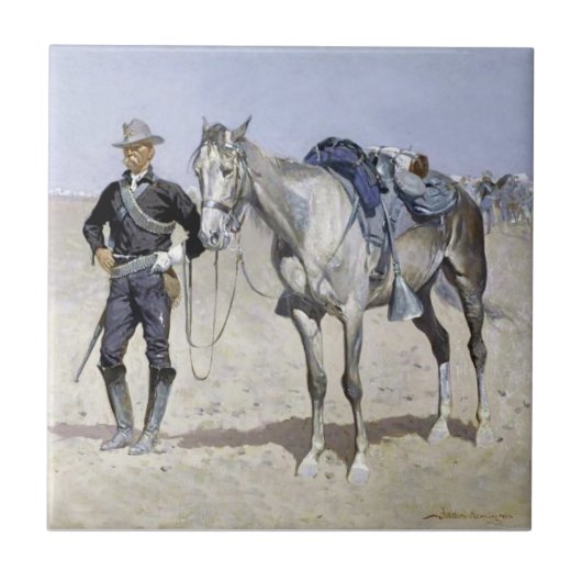 Carreau Trooper des Plaines par Frederic Remington (Devant)
