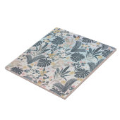 Carreau Tropcal Grey Gold Foliage Floral Pattern (Côté)