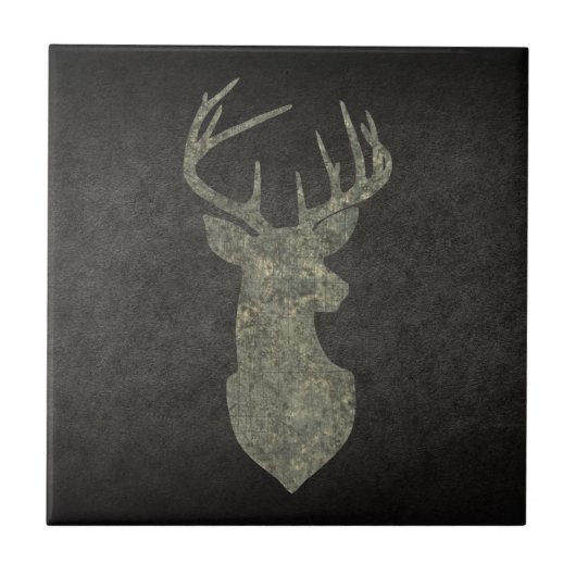Carreau Trophée Regal Buck Deer Silhouette au Camouflage (Devant)