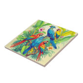 Carreau Tropical Birds Botanical Illustration (Côté)