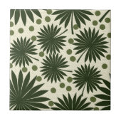 Carreau Tropical Green Rainforest Palm Leaf Art (Devant)