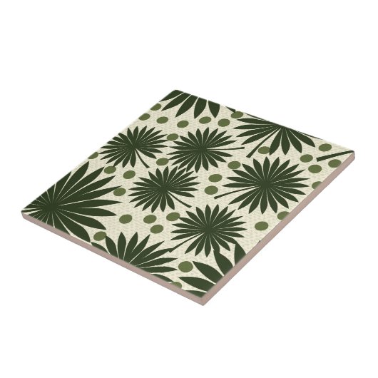 Carreau Tropical Green Rainforest Palm Leaf Art (Côté)