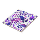 Carreau Tropical Pattern Green Blue Gold Palm Leaves (Côté)