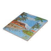 Carreau Tropical Scene ceramic tile  (Côté)