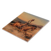 Carreau "Troupeau d'équitation" Western Art par Edward Bor (Côté)