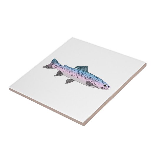 Carreau Truite arc-en-ciel coloré (Côté)