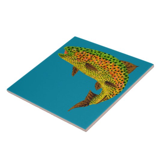 Carreau Truite arc-en-ciel de feuille d'Aspen 1 (Côté)