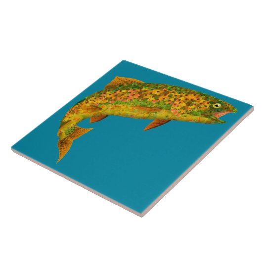 Carreau Truite arc-en-ciel feuille Aspen 2 (Côté)