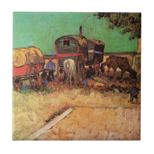 Carreau Tsiganes avec caravanes de Vincent van Gogh