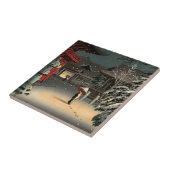 Carreau Tsuchiya Koitsu - Neige au temple de Nezu (Côté)