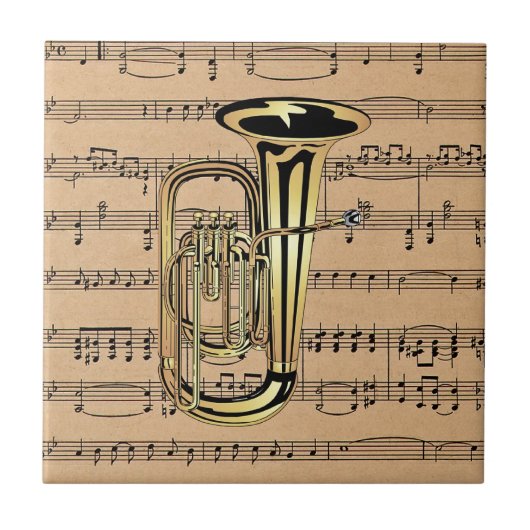 Carreau Tuba ~ Avec fond de partition (Devant)