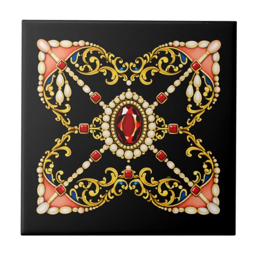 Carreau Tudor Inspired Design Mary Queen of Scots Jewels (Devant)