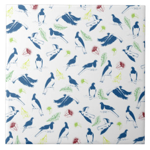 Carreau Tui New Zealand Bird Motif