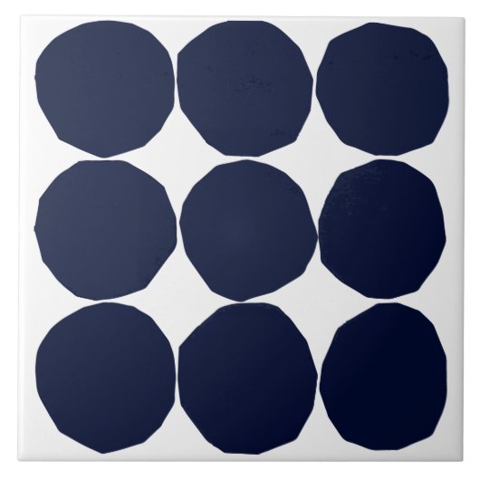 Carreau Tuile à pois noir et blanc moderne (Devant)