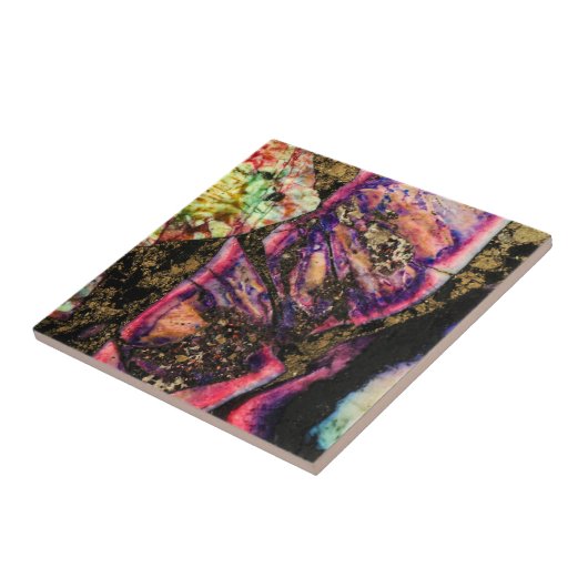 Carreau Tuile abstraite de macro d'agate de sédiment de (Côté)