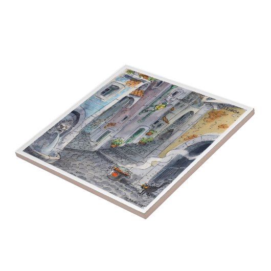 Carreau tuile Alfama2 de Lisbonne (Côté)