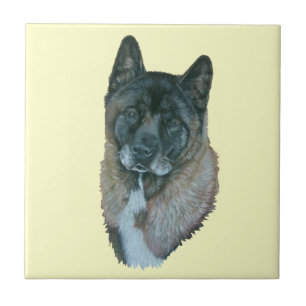 Carreau Tuile américaine d'art de portrait de chien
