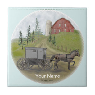 Carreau Tuile Amish Buggy Visiting