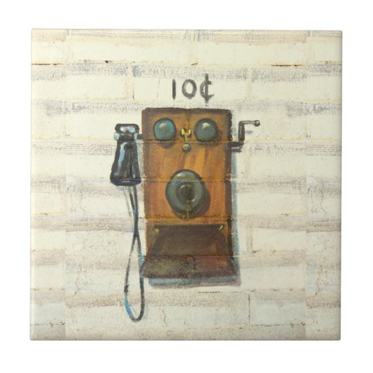 Carreau tuile antique de téléphone payant de mur (Devant)