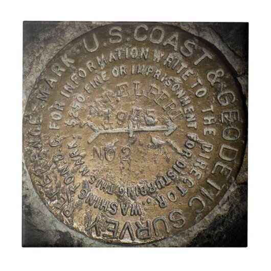 Carreau Tuile Benchmark du Mont Elbert Fourteener (Devant)