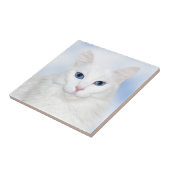 Carreau Tuile blanche de visage de chat (Côté)