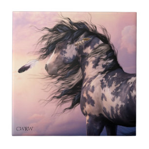 Carreau Tuile bleue cherokee d'art