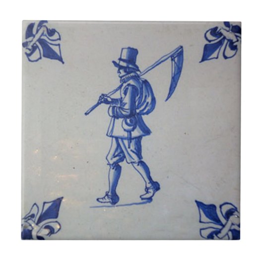 Carreau Tuile bleue de Delft - modèle (Devant)