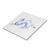 Carreau Tuile bleue de dragon de saule avec l'arrière - (Côté)