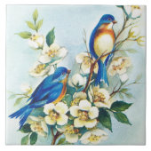 Carreau Tuile bleue d'oiseaux (Devant)