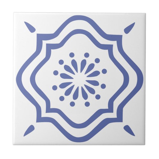 Carreau Tuile bleue marocaine 6 (Devant)