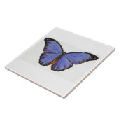 Carreau Tuile bleue vintage de papillon (Côté)