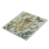 Carreau Tuile botanique vintage de papillons… (Côté)