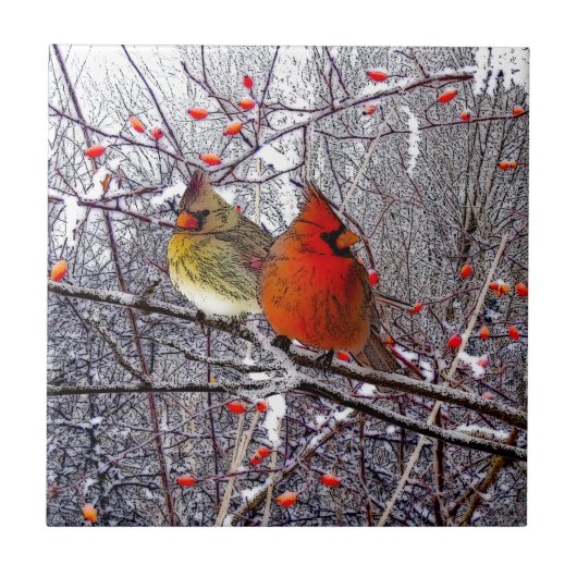 Carreau Tuile cardinale de forêt (Devant)