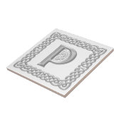 Carreau Tuile celtique de la lettre P d'effet d'argent de (Côté)