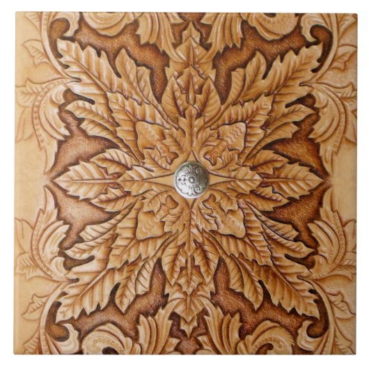 Carreau Tuile céramique à texture de cuir à outils (Devant)