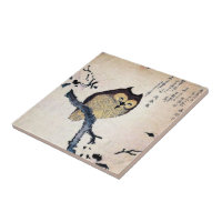Tuile chinoise vintage de hibou - trépied