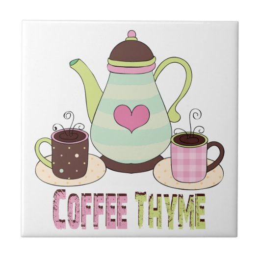 Carreau Tuile colorée de café (Devant)